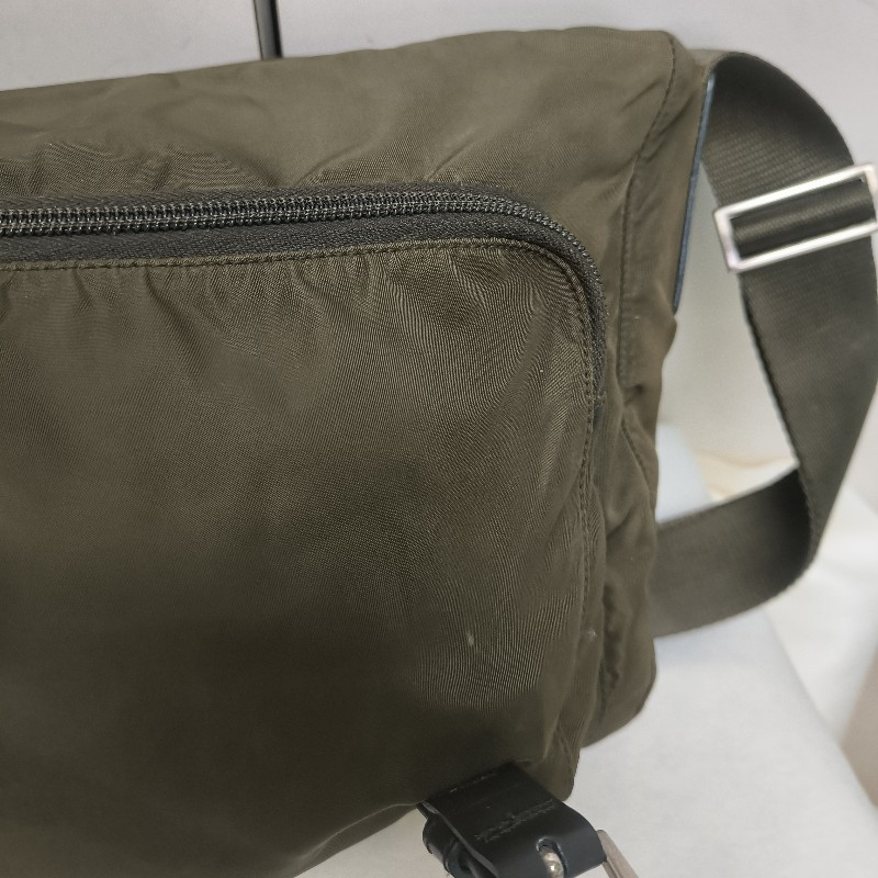 ㊣✨PRADA✨（附防塵袋）普拉達 墨綠色 帆布 皮革 口袋 郵差包 肩背包 斜背包 /二手包/二手精品🌳二手樹屋🌳-42