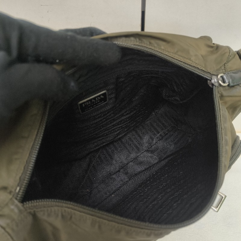 ㊣✨PRADA✨（附防塵袋）普拉達 墨綠色 帆布 皮革 口袋 郵差包 肩背包 斜背包 /二手包/二手精品🌳二手樹屋🌳-45