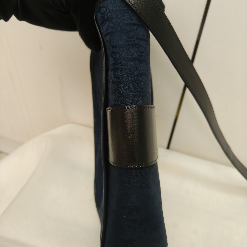 🔥衝破200銷售🔥【限時降價回饋至9/21】㊣✨Christian Dior✨迪奧 CD 深藍色 老花 刺繡 牛皮 肩背包 郵差包 信封包 斜背包/二手包/保證正品🌳二手樹屋🌳-5