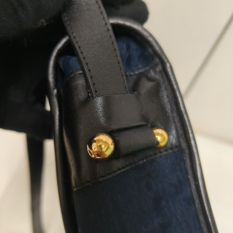 🔥衝破200銷售🔥【限時降價回饋至9/21】㊣✨Christian Dior✨迪奧 CD 深藍色 老花 刺繡 牛皮 肩背包 郵差包 信封包 斜背包/二手包/保證正品🌳二手樹屋🌳-18