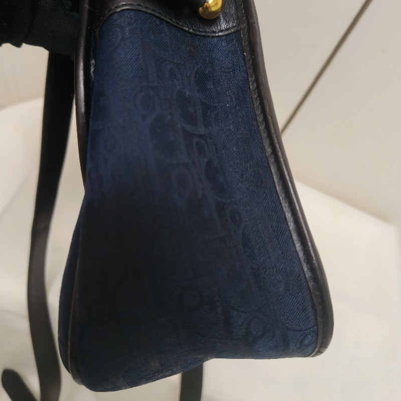 🔥衝破200銷售🔥【限時降價回饋至9/21】㊣✨Christian Dior✨迪奧 CD 深藍色 老花 刺繡 牛皮 肩背包 郵差包 信封包 斜背包/二手包/保證正品🌳二手樹屋🌳-19