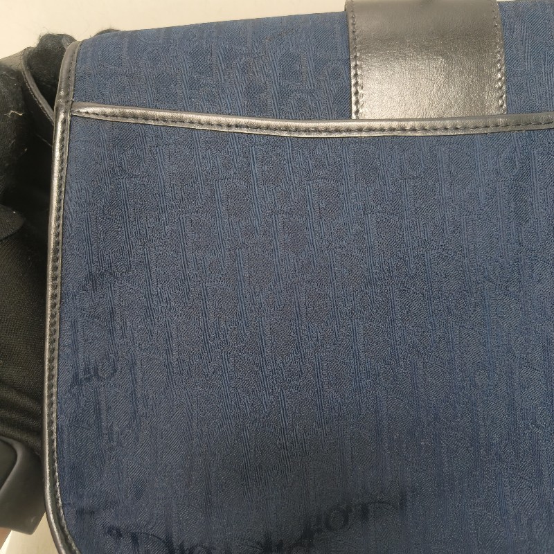 🔥衝破200銷售🔥【限時降價回饋至9/21】㊣✨Christian Dior✨迪奧 CD 深藍色 老花 刺繡 牛皮 肩背包 郵差包 信封包 斜背包/二手包/保證正品🌳二手樹屋🌳-20