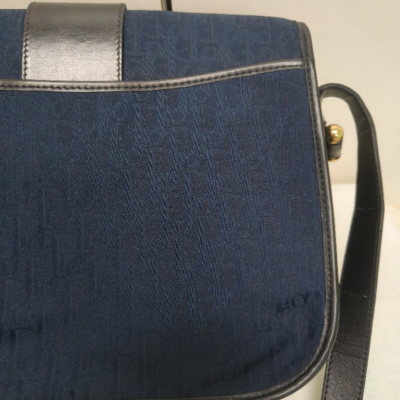 🔥衝破200銷售🔥【限時降價回饋至9/21】㊣✨Christian Dior✨迪奧 CD 深藍色 老花 刺繡 牛皮 肩背包 郵差包 信封包 斜背包/二手包/保證正品🌳二手樹屋🌳-21