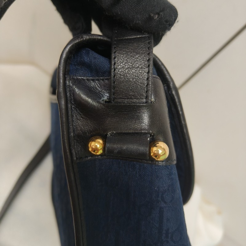 🔥衝破200銷售🔥【限時降價回饋至9/21】㊣✨Christian Dior✨迪奧 CD 深藍色 老花 刺繡 牛皮 肩背包 郵差包 信封包 斜背包/二手包/保證正品🌳二手樹屋🌳-25