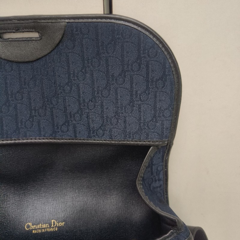 🔥衝破200銷售🔥【限時降價回饋至9/21】㊣✨Christian Dior✨迪奧 CD 深藍色 老花 刺繡 牛皮 肩背包 郵差包 信封包 斜背包/二手包/保證正品🌳二手樹屋🌳-38