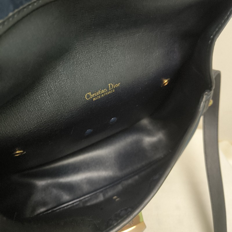🔥衝破200銷售🔥【限時降價回饋至9/21】㊣✨Christian Dior✨迪奧 CD 深藍色 老花 刺繡 牛皮 肩背包 郵差包 信封包 斜背包/二手包/保證正品🌳二手樹屋🌳-43