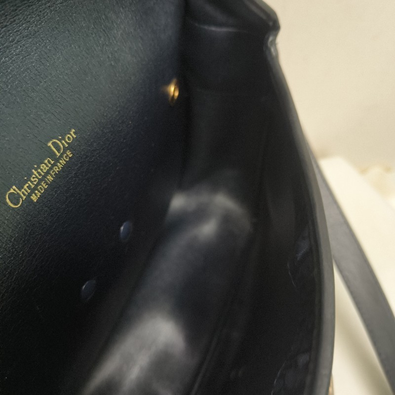 🔥衝破200銷售🔥【限時降價回饋至9/21】㊣✨Christian Dior✨迪奧 CD 深藍色 老花 刺繡 牛皮 肩背包 郵差包 信封包 斜背包/二手包/保證正品🌳二手樹屋🌳-44