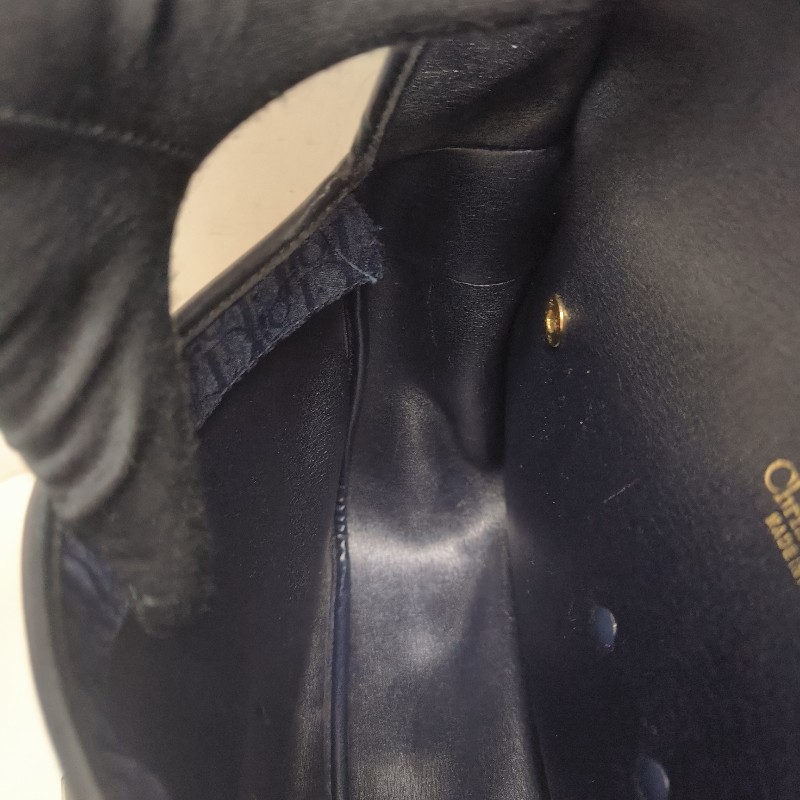 🔥衝破200銷售🔥【限時降價回饋至9/21】㊣✨Christian Dior✨迪奧 CD 深藍色 老花 刺繡 牛皮 肩背包 郵差包 信封包 斜背包/二手包/保證正品🌳二手樹屋🌳-46