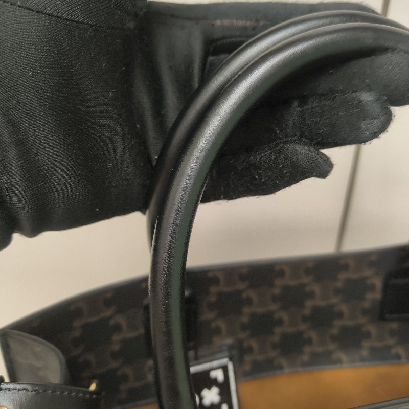 【8成新】㊣✨CELINE✨(附防塵袋)經典 凱旋門 老花 TRIOMPHE 大款 緹花 印字 琴譜包 文件包 通勤包 手提包 斜背包 肩背包/二手包/保證正品🌳二手樹屋🌳-28