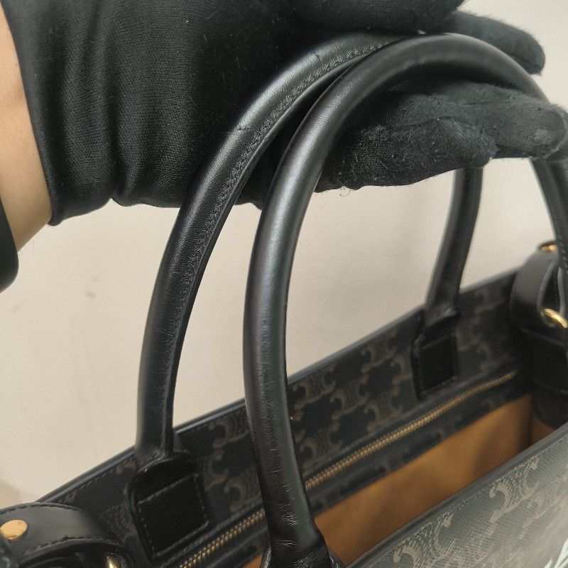 【8成新】㊣✨CELINE✨(附防塵袋)經典 凱旋門 老花 TRIOMPHE 大款 緹花 印字 琴譜包 文件包 通勤包 手提包 斜背包 肩背包/二手包/保證正品🌳二手樹屋🌳-30