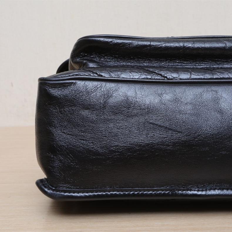 Niki 中號 28 D扣 黑色 皮革C 銀扣-2