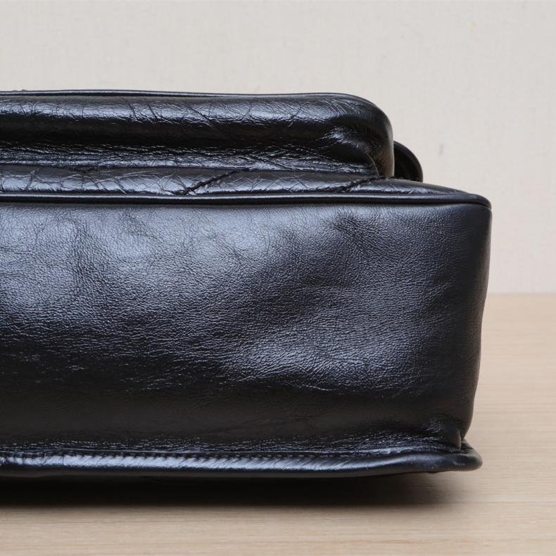 Niki 中號 28 D扣 黑色 皮革C 銀扣-3