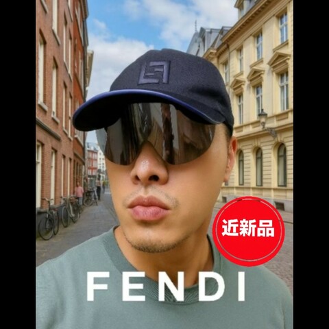 ‼️年前限時特賣‼️（原15800）至1/25⏰【9成新】㊣✨ FENDI ✨（附防塵袋）芬迪 黑色 FF 皮革 墨鏡 兩用 棒球帽 帽子 遮陽帽/二手精品/配件🌳二手樹屋🌳