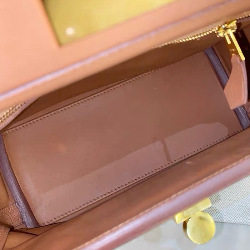 Hermes愛馬仕 mini 2424 金棕色37 金扣 21*16*10 z刻 全套配件-6