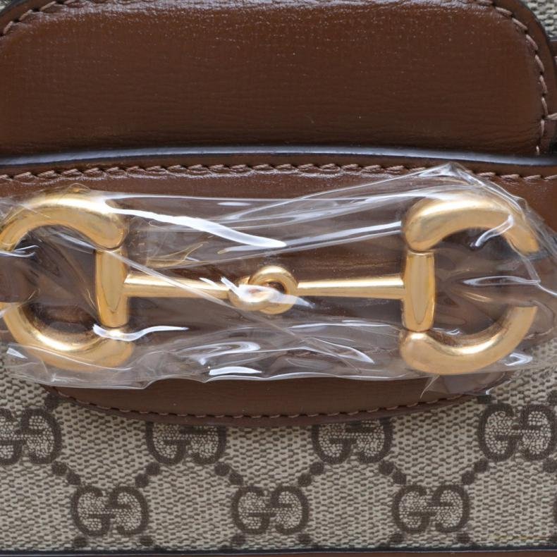 Horsebit 馬銜扣 1955 馬鞍包 小號 25 棕色 PVC 金扣-2