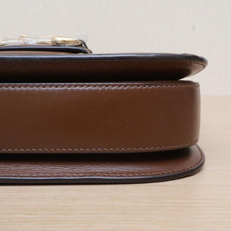 Horsebit 馬銜扣 1955 馬鞍包 小號 25 棕色 PVC 金扣-4