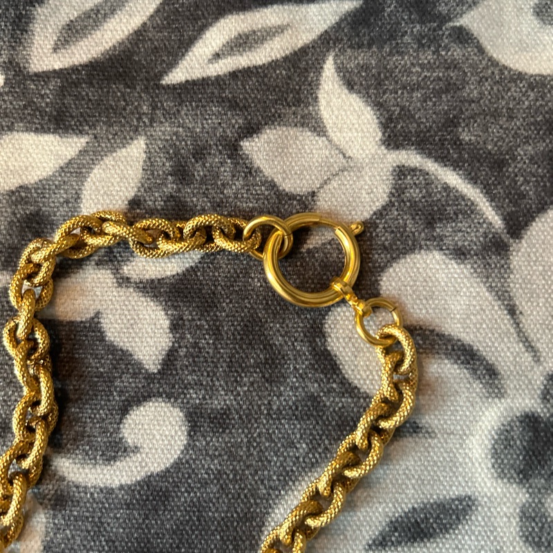 Chanel vintage gold plated long necklace-8