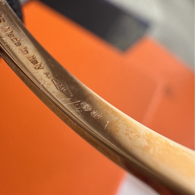 HERMES 鉚釘玫瑰金手環-8
