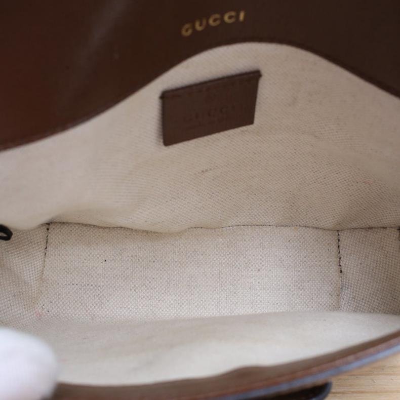 Horsebit 馬銜扣 1955 馬鞍包 Mini 20.5 可拆卸雙肩帶 烏木色 帆布 金扣-4