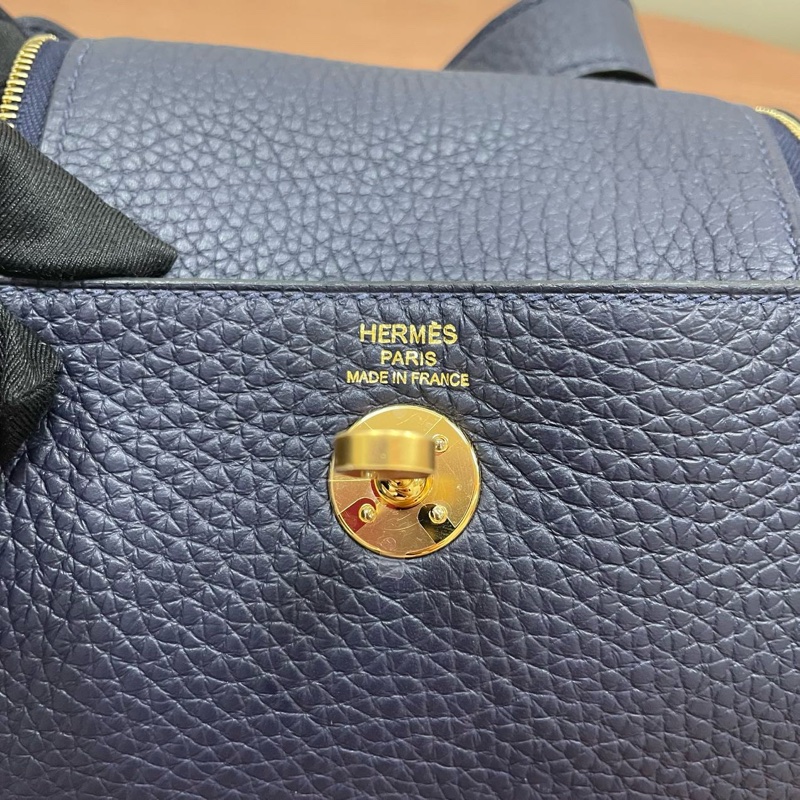 🌈Hermes💙Mini Lindy一代💙午夜藍金扣🌈98新🌟TC皮🌟Stamp U🌟已Hold🌟-1