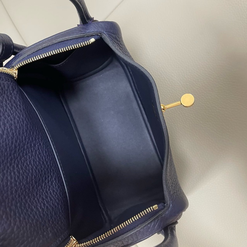 🌈Hermes💙Mini Lindy一代💙午夜藍金扣🌈98新🌟TC皮🌟Stamp U🌟已Hold🌟-5
