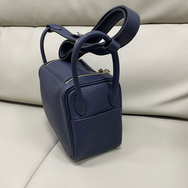 🌈Hermes💙Mini Lindy一代💙午夜藍金扣🌈98新🌟TC皮🌟Stamp U🌟已Hold🌟-6