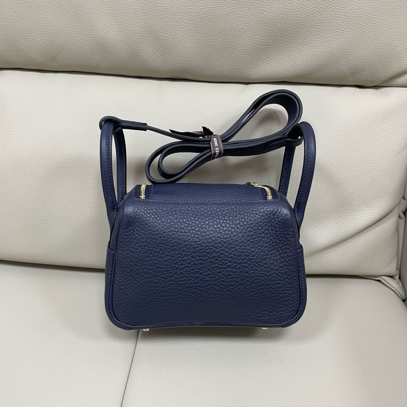 🌈Hermes💙Mini Lindy一代💙午夜藍金扣🌈98新🌟TC皮🌟Stamp U🌟已Hold🌟-9