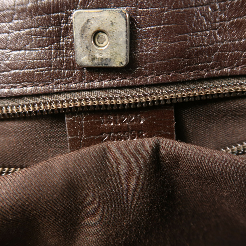 GUCCI 塗層帆布Shoulder Bag銀扣肩背袋-6