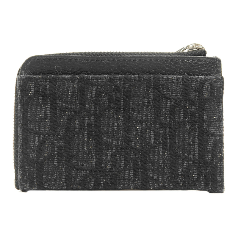 Dior 帆布/牛皮皮革Oblique Card Case銀扣卡片套-1