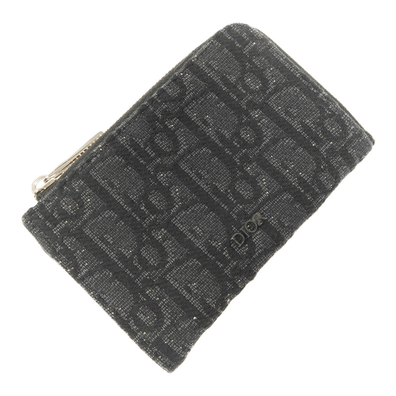 Dior 帆布/牛皮皮革Oblique Card Case銀扣卡片套-2