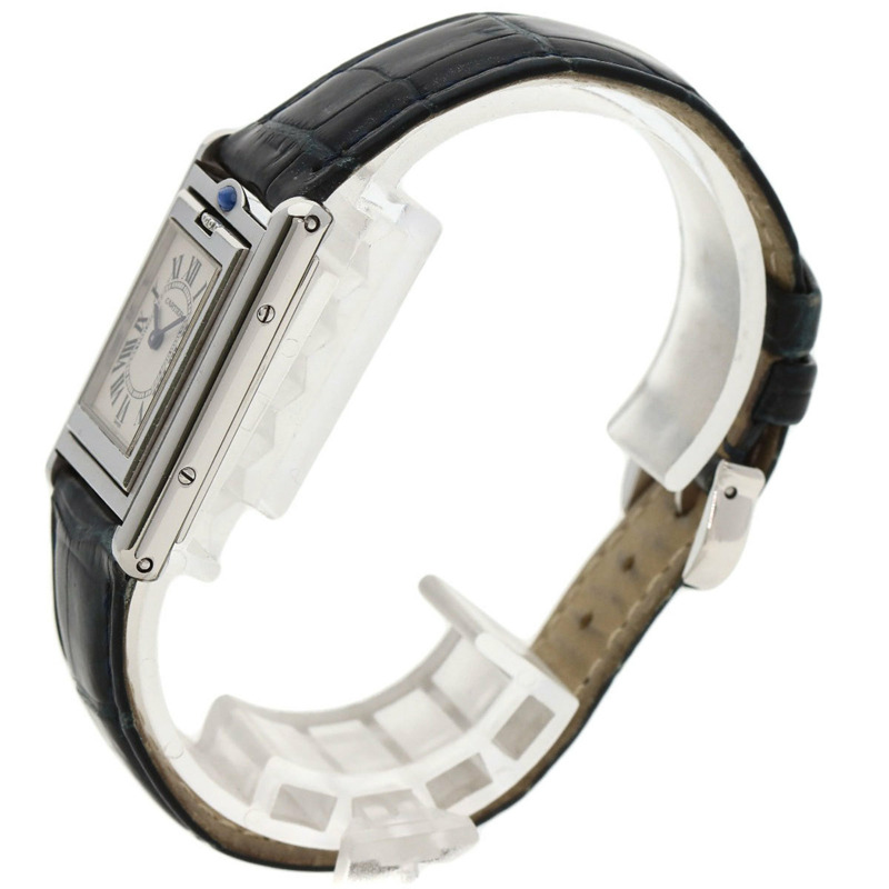 卡地亞 Tank Basculante SM W1011158 不鏽鋼/皮革女士手錶-2