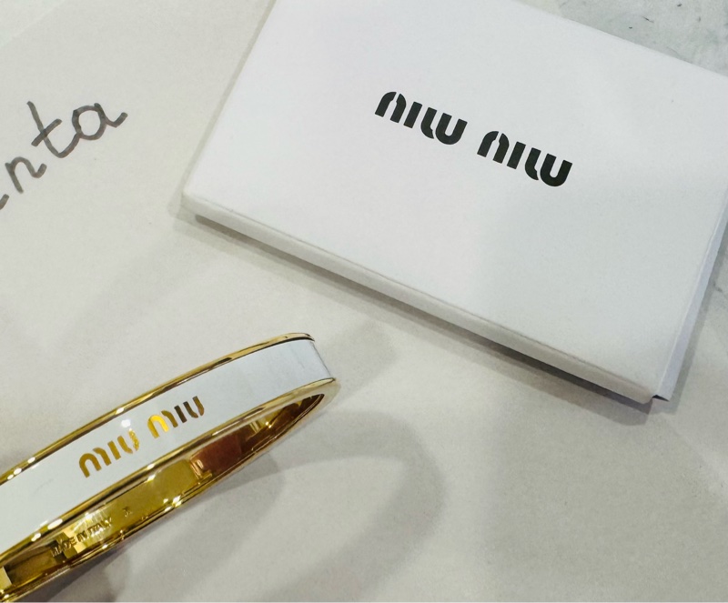 全新正品 MIUMIU 手鐲 5JB408 2F6T 白色-1