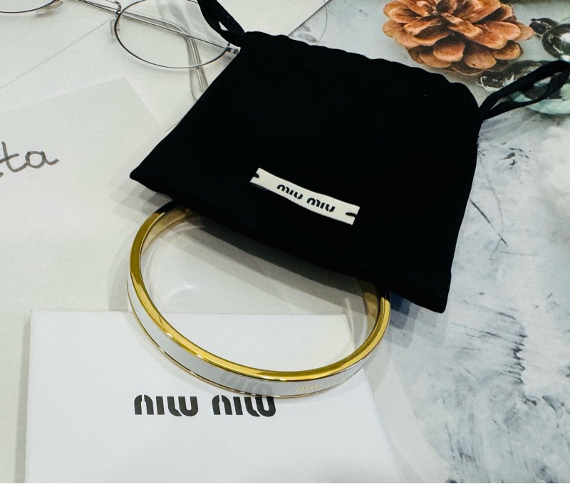 全新正品 MIUMIU 手鐲 5JB408 2F6T 白色-7