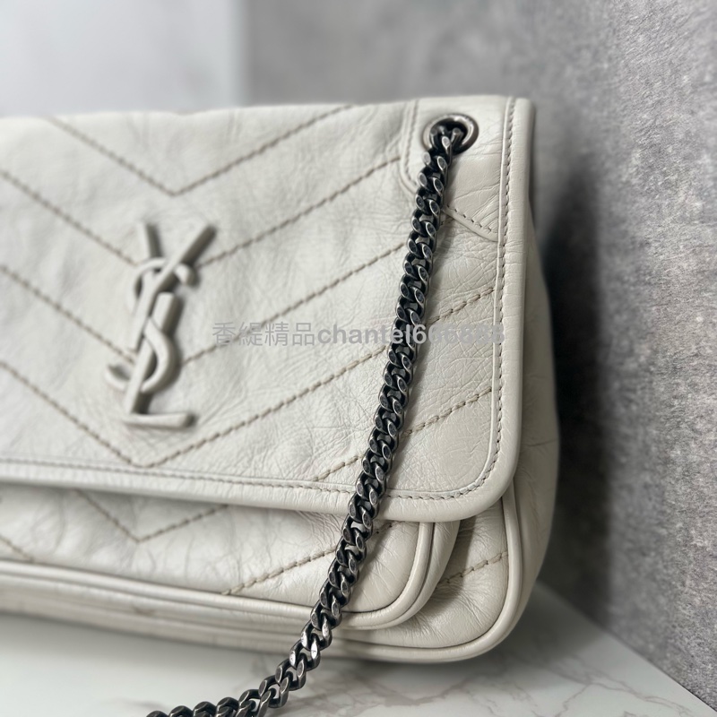 (已售出)💗香緹國際精品💗 YSL 聖羅蘭 Niki bb #奶油白-1