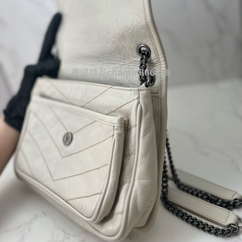 (已售出)💗香緹國際精品💗 YSL 聖羅蘭 Niki bb #奶油白-7