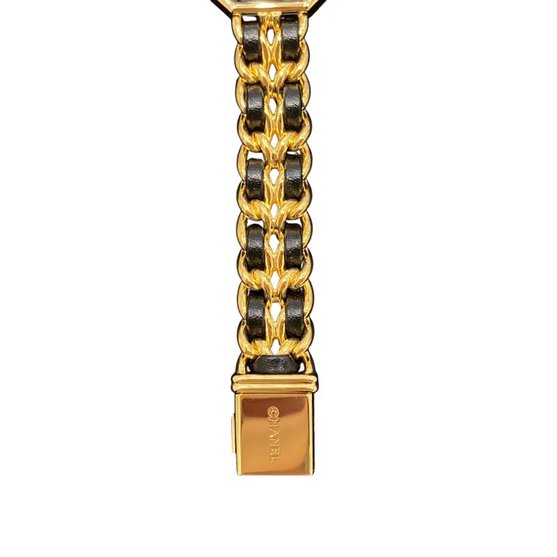 CHANEL 香奈兒 H0001 Premiere M 方糖 石英錶 黑金-2