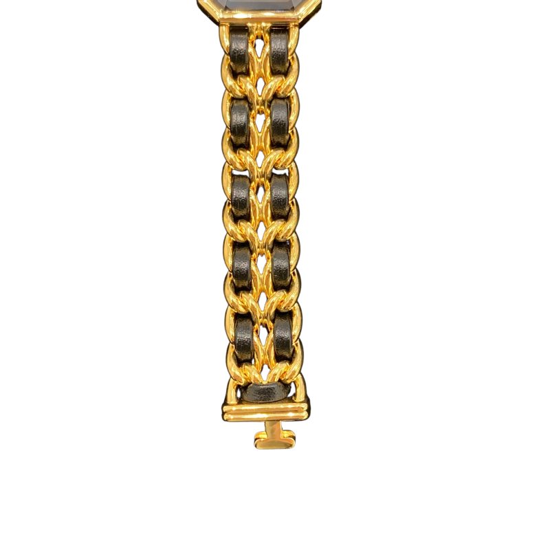 CHANEL 香奈兒 H0001 Premiere M 方糖 石英錶 黑金-4