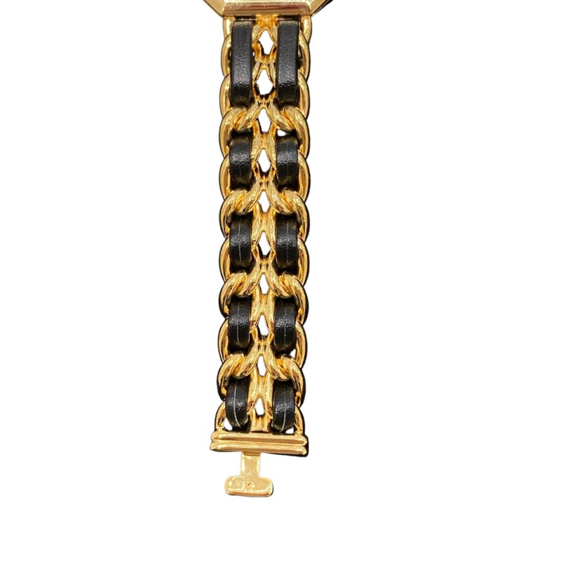 CHANEL 香奈兒 H0001 Premiere M 方糖 石英錶 黑金-5