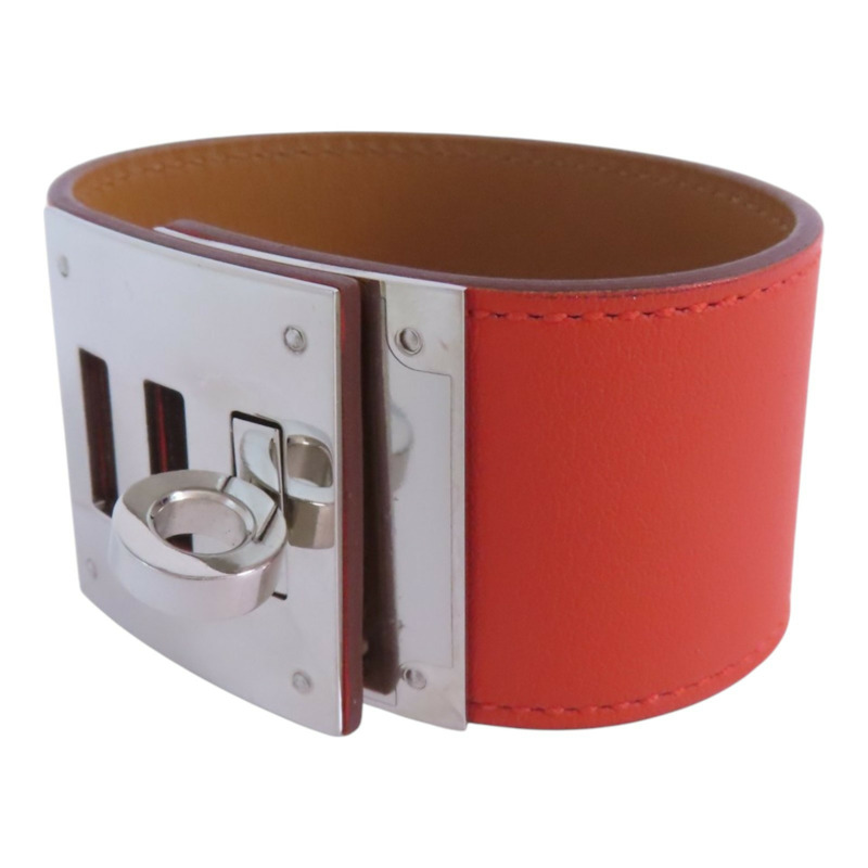 HERMES Swift皮革Kerry Dog Bracelet銀扣手鐲-1