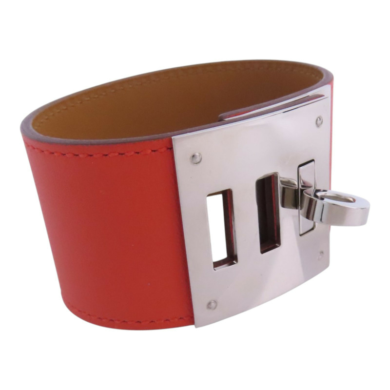 HERMES Swift皮革Kerry Dog Bracelet銀扣手鐲-2