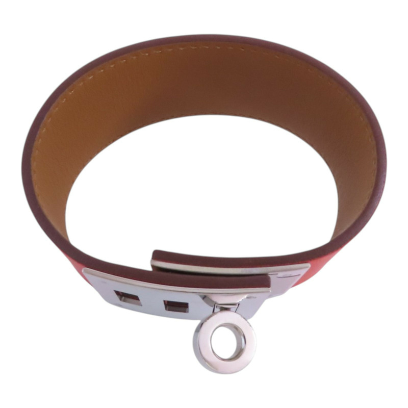 HERMES Swift皮革Kerry Dog Bracelet銀扣手鐲-3