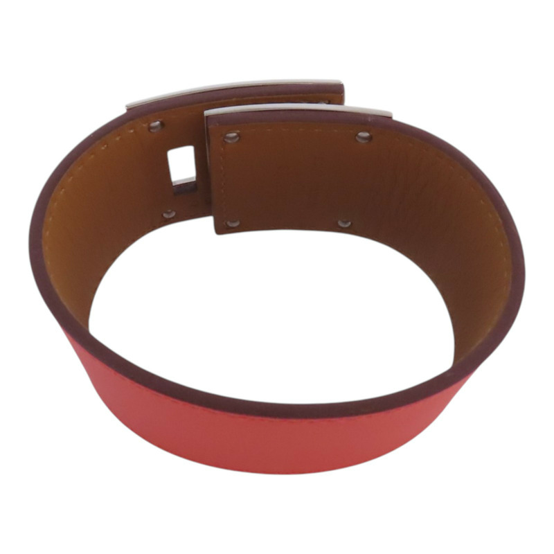 HERMES Swift皮革Kerry Dog Bracelet銀扣手鐲-4