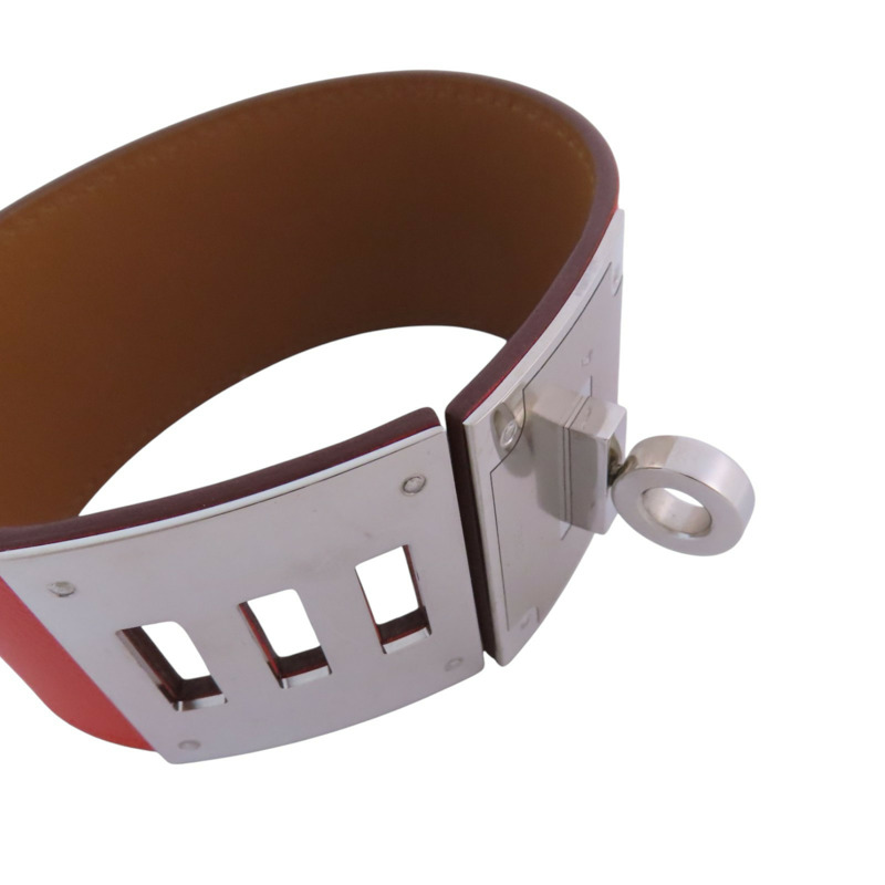 HERMES Swift皮革Kerry Dog Bracelet銀扣手鐲-6