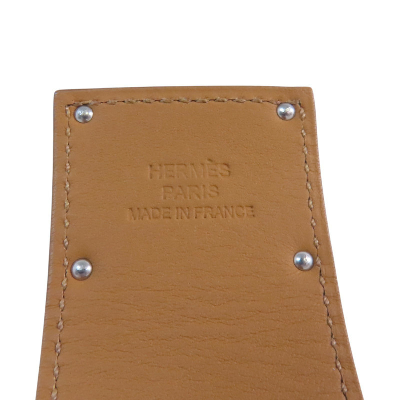 HERMES Swift皮革Kerry Dog Bracelet銀扣手鐲-7