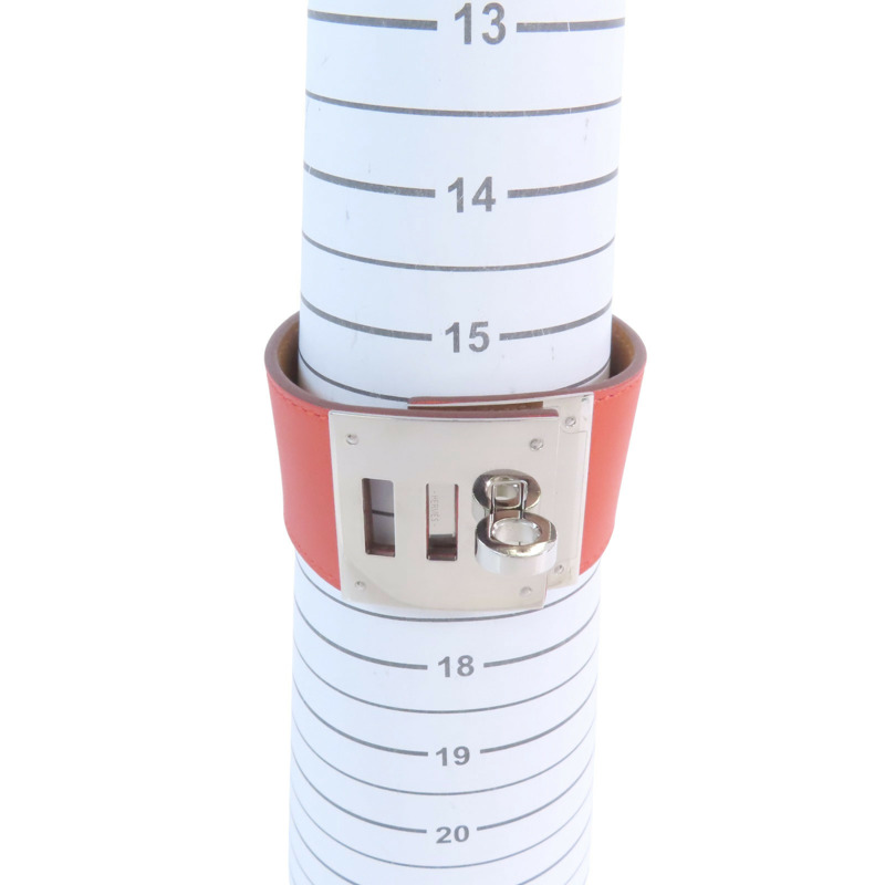 HERMES Swift皮革Kerry Dog Bracelet銀扣手鐲-9