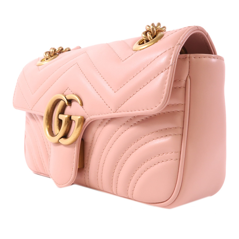 GUCCI 牛皮皮革GG Marmont金扣肩背袋-2