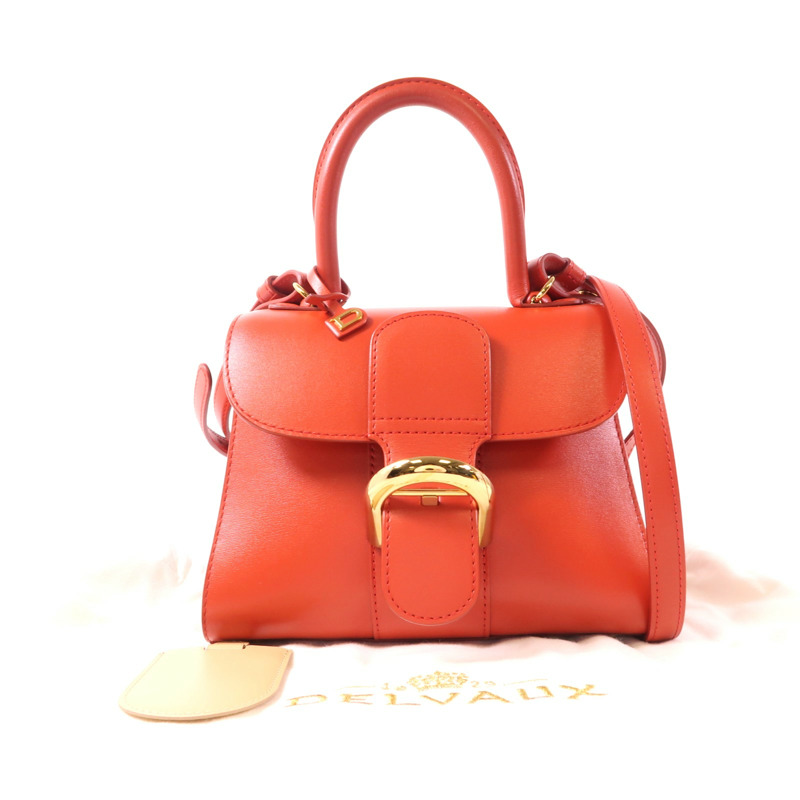 Delvaux 牛皮皮革Brillant Mini金扣手挽肩背兩用袋-9