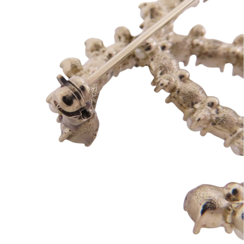 CHANEL 金屬/水鑽/仿珍珠CC Brooch金扣胸針-5