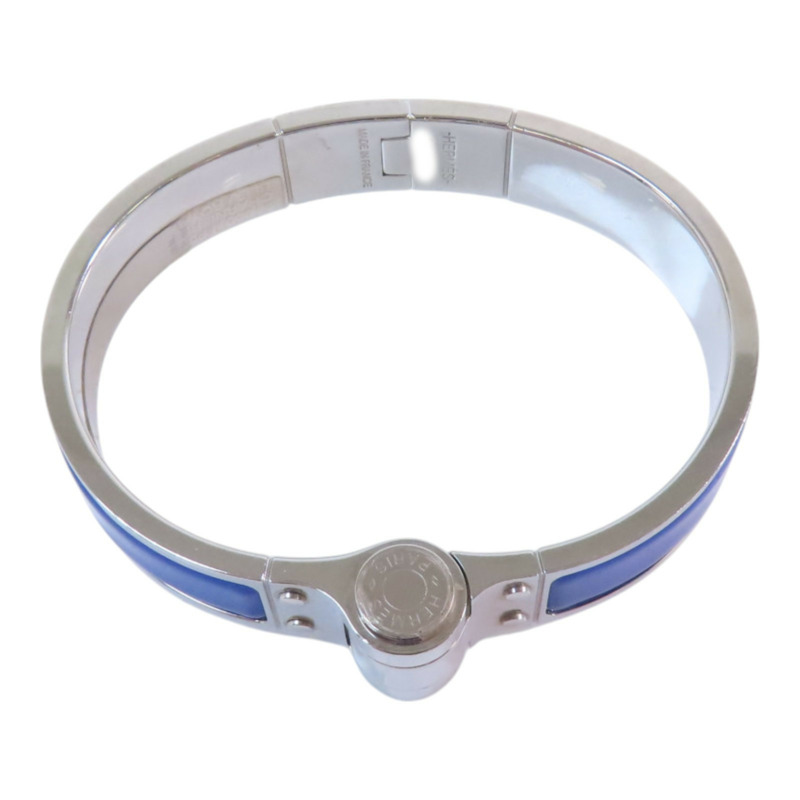 HERMES 金屬/琺瑯Enamel Chamiere Bracelet銀扣手鐲-3