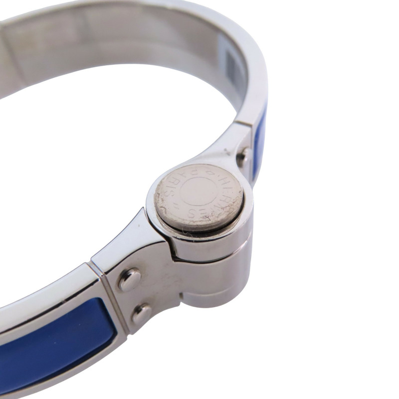 HERMES 金屬/琺瑯Enamel Chamiere Bracelet銀扣手鐲-4